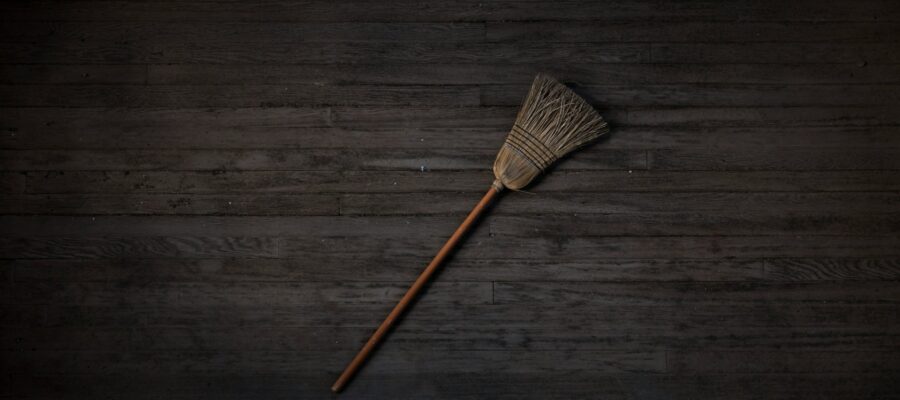 Broom on a table